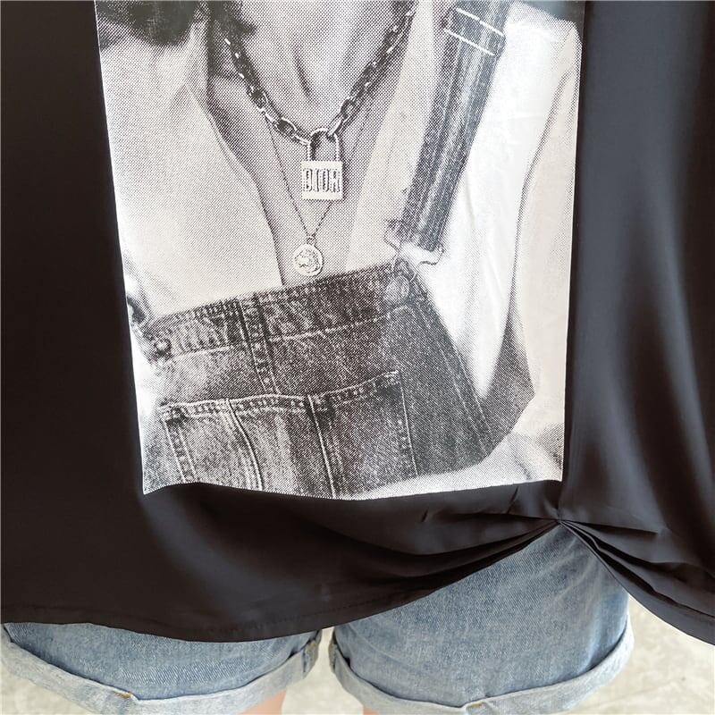 デザイン感 プリント チャーミング Tシャツ カットソー＜S-3476＞