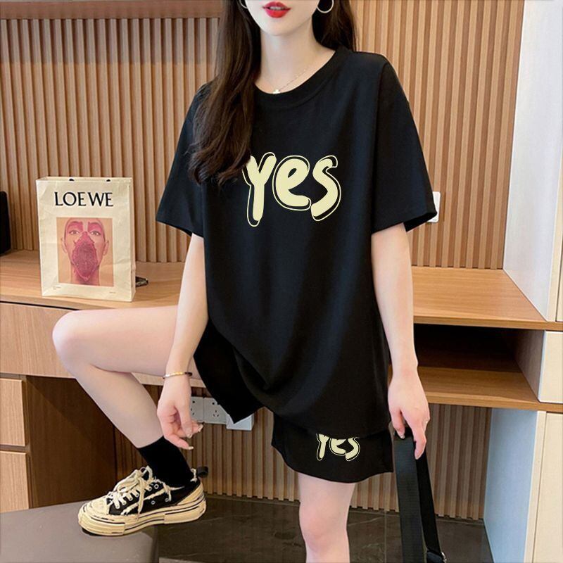 主役級 カジュアル シンプル 半袖Ｔシャツⅹパンツセット全2色<S-11662>