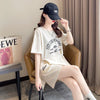 着心地抜群 切り替え 女性力を高める Tシャツ＋ショートパンツ セットアップ＜S-3612＞