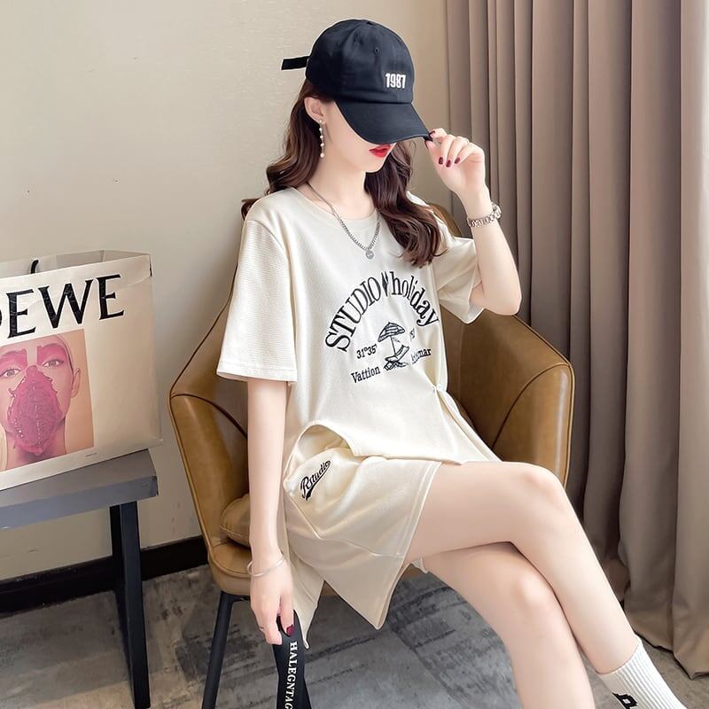 着心地抜群 切り替え 女性力を高める Tシャツ＋ショートパンツ セットアップ＜S-3612＞