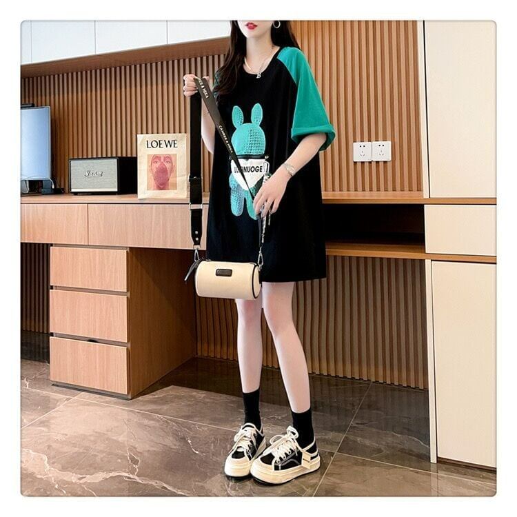 コットンパーソナライズジッパー大ポケットスリット半袖Tシャツ<S-2884>