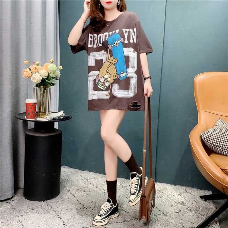 デザイン感 3色選択可 チャーミング プリント Tシャツ カットソー＜S-3164＞