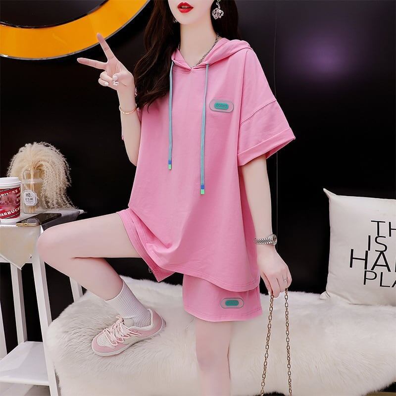オシャレ度満点 Tシャツ＋ショートパンツ ゆったり感アップ セットアップ＜S-3466＞