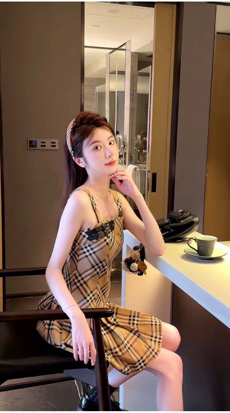 早い者勝ち 大人可愛い 超人気 シンプル チェック柄 フロック<S-11180>