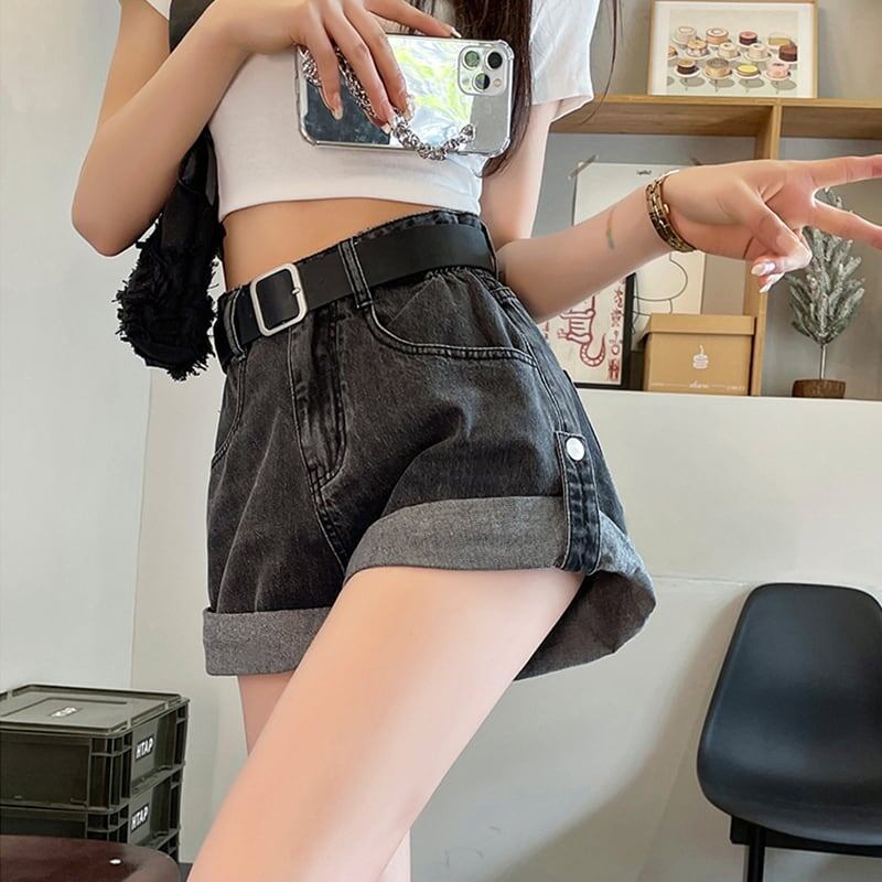 レトロ 一目惚れ 美腿効果抜群 ハイウエスト パンツ ボトムス＜S-3398＞