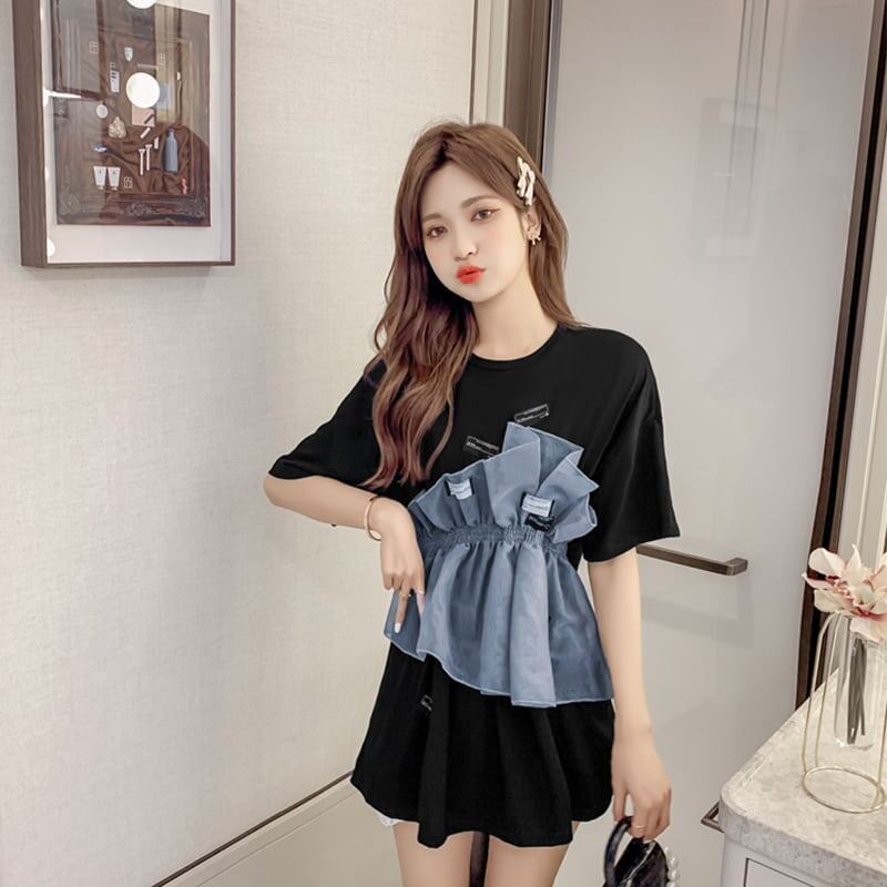 カジュアル 切り替え オシャレ度満点 Tシャツ カットソー＜S-3268＞