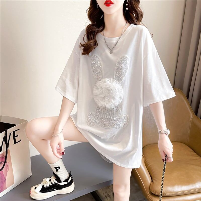 オシャレ度満点 切り替え 一目惚れ プリント Tシャツ カットソー＜S-3422＞