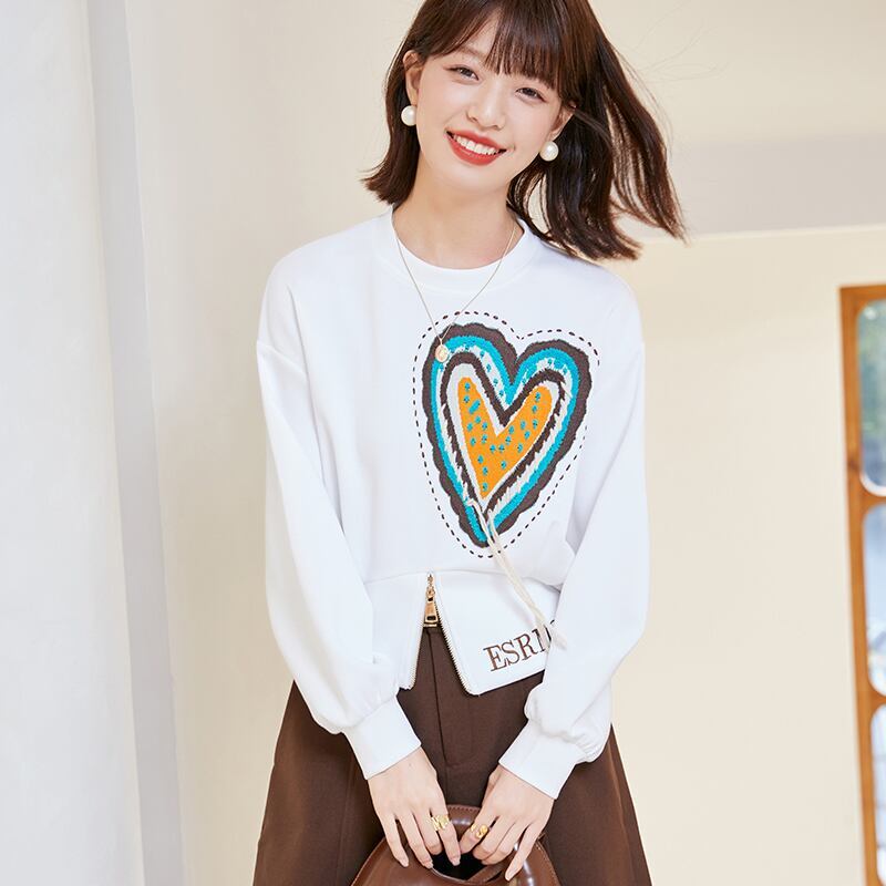 流行新作 美人度アップ 目を奪われる 刺繍 カジュアル パーカー<S-9553>