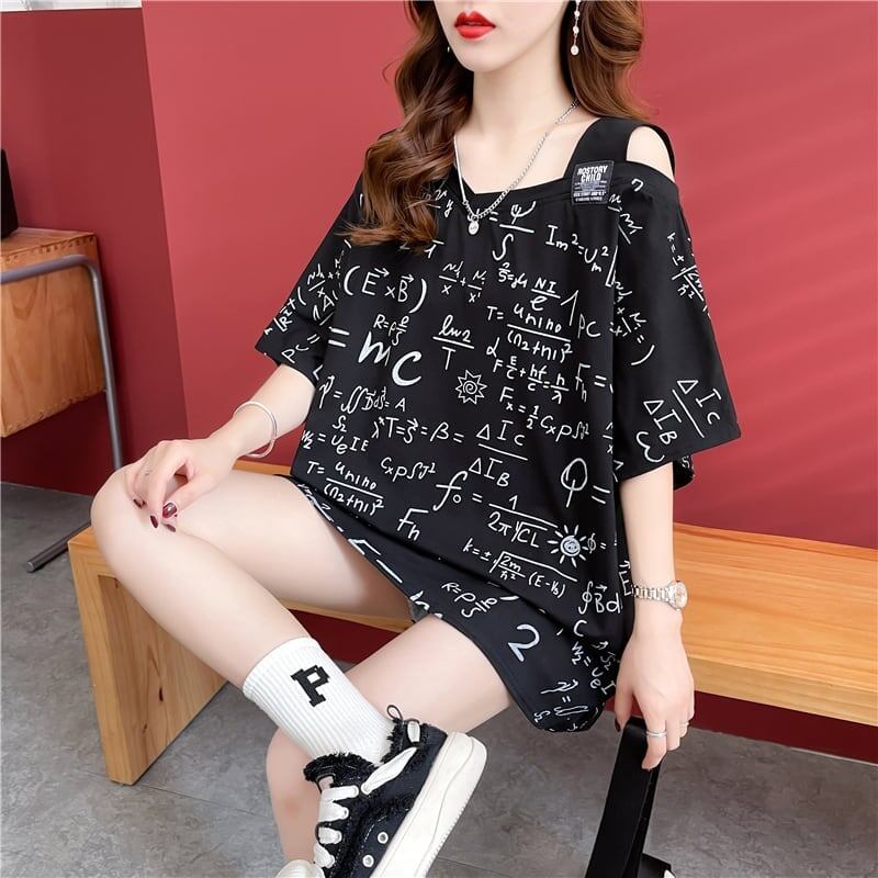 着心地抜群 切り替え 女性力を高める プリント Tシャツ カットソー＜S-3572＞