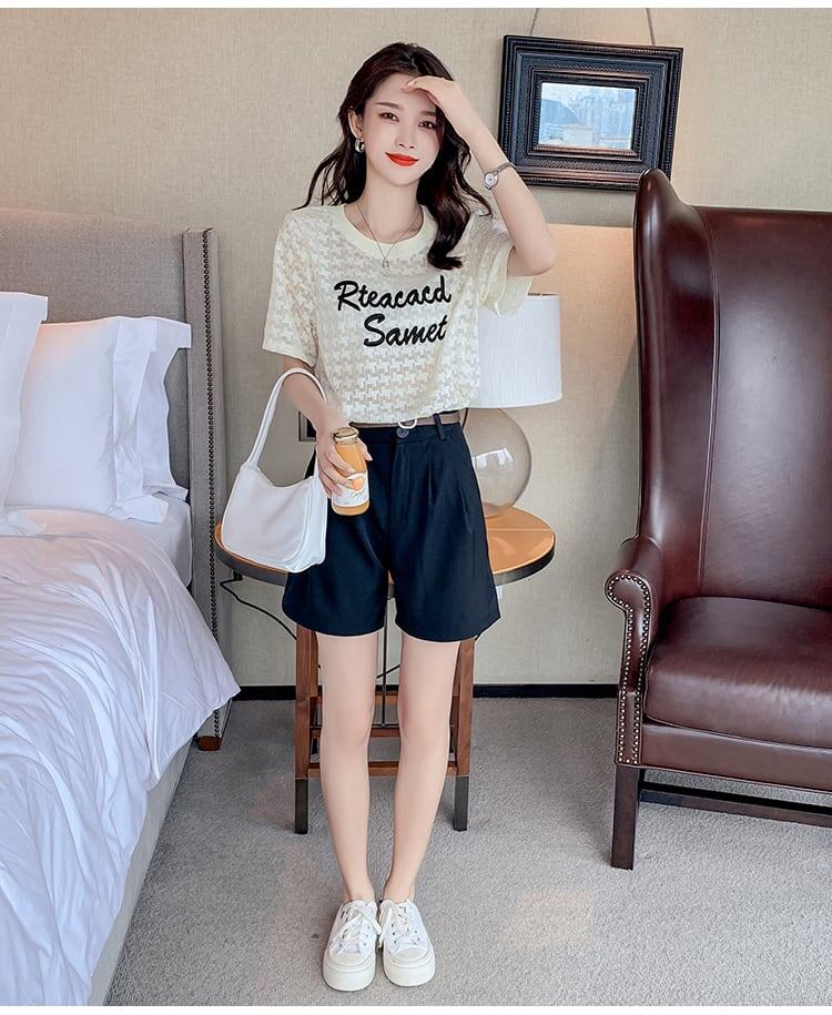 【半額！期間限定！！】大活躍 シフォン 定番シンプル 刺繍 全3色 Tシャツ カットソー ＜S-8601＞