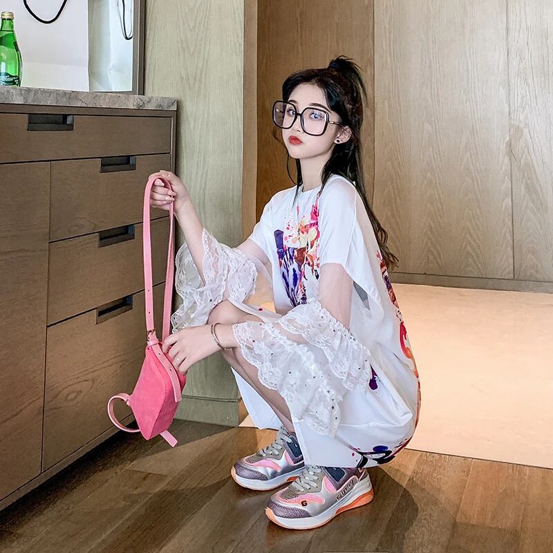 好感度UP デザイン スウィート 一目惚れ 切り替え Tシャツ ＜S-8004＞