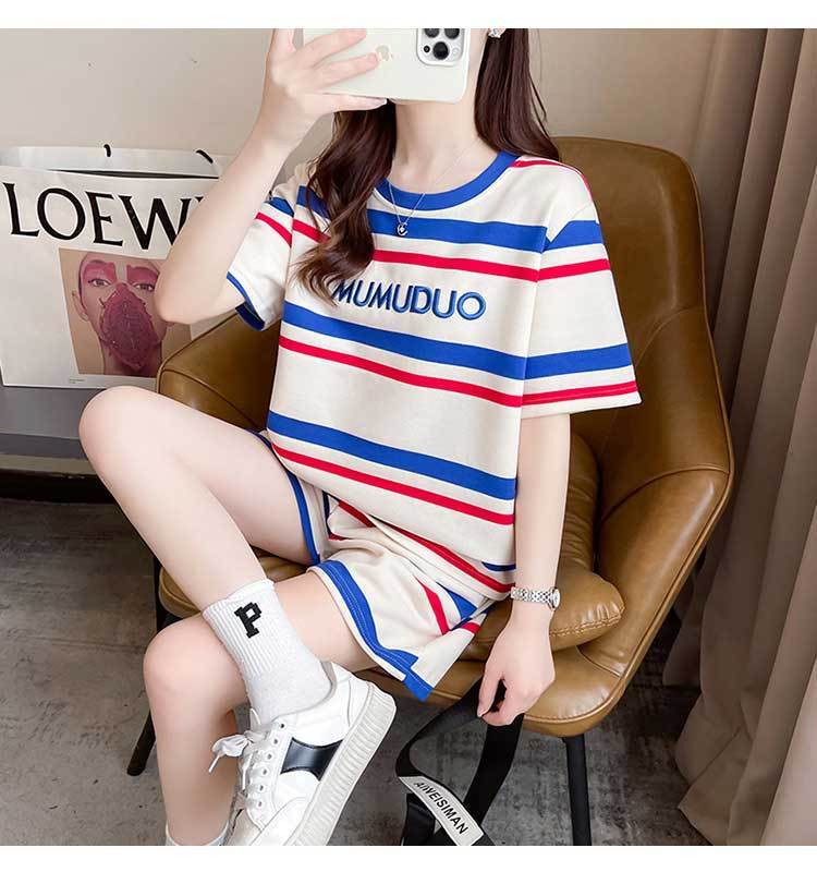 絶対欲しい 真夏も快適 美人度アップ カジュアル 半袖 Tシャツ ショートパンツ セットアップ ＜S-11192＞