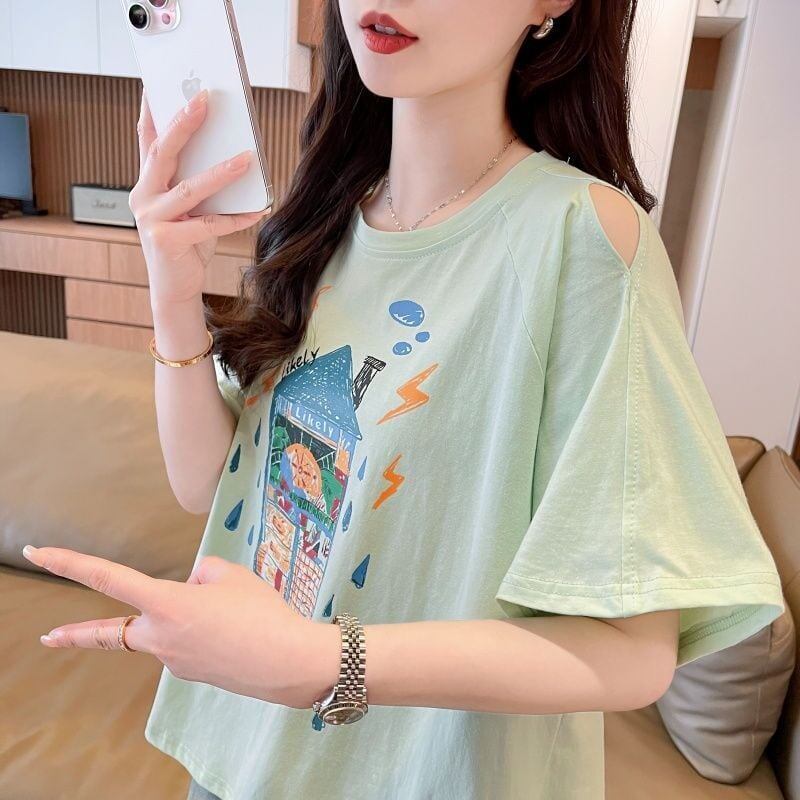 売れ筋 早い者勝ち 絶対流行 カジュアル 2色選択 Tシャツ<S-11444>
