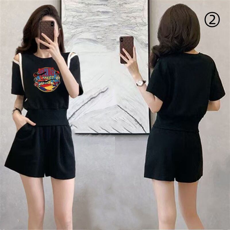 大人可愛い カジュアル 夏に嬉しい機能付き 半袖Ｔシャツⅹパンツセット全4色<S-11194>