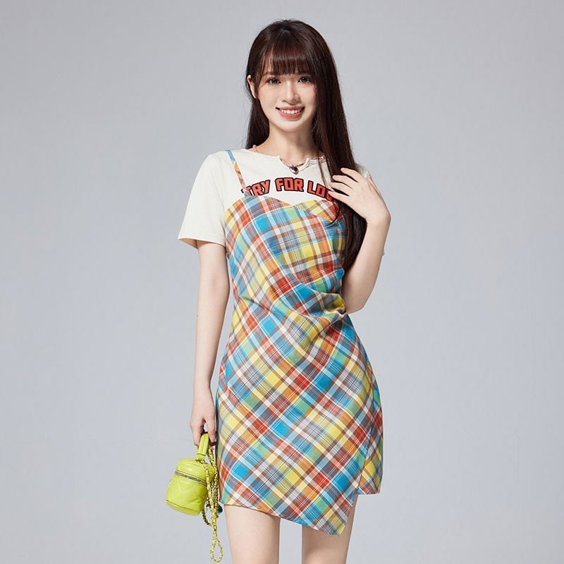 超人気 カジュアル 着回し力抜群 ファッション カップル ペア ワンピース 半袖シャツ <S-8966>