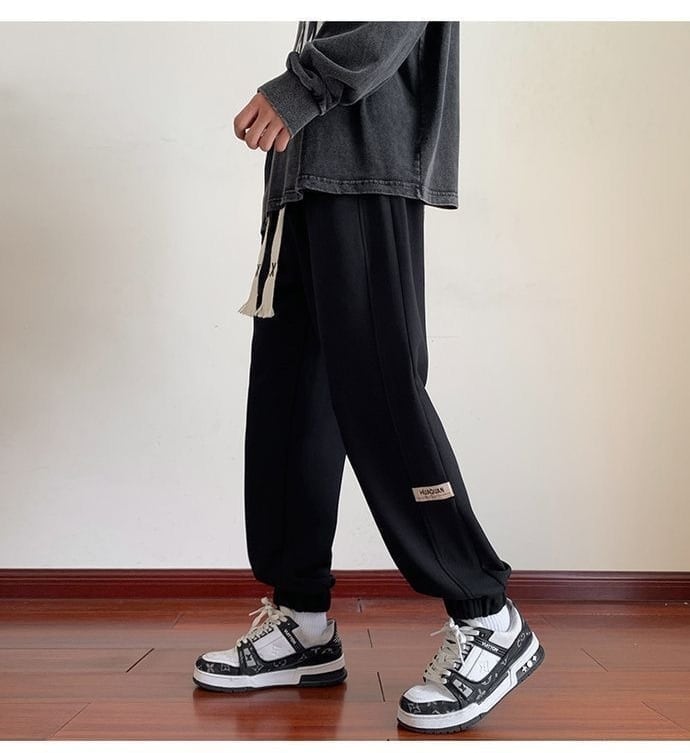 着せロゴ裏起毛ジョガーパンツ3色あり