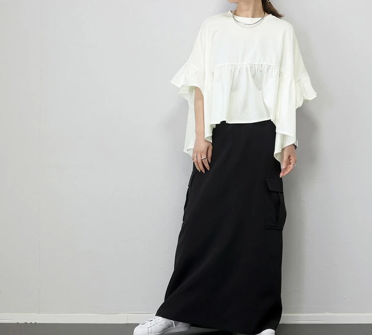 超人気 ファッション ゆったり感アップ Tシャツ カットソー＜S-8372＞