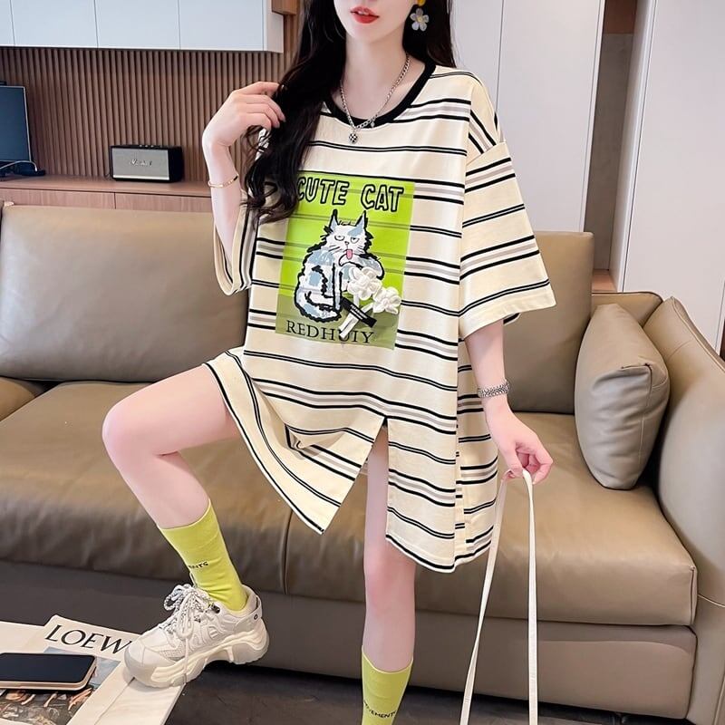 【半額！期間限定！！】大好評 シンプル ファッション 3色選択可 ストライプ柄 半袖Tシャツ カットソー＜S-8464＞