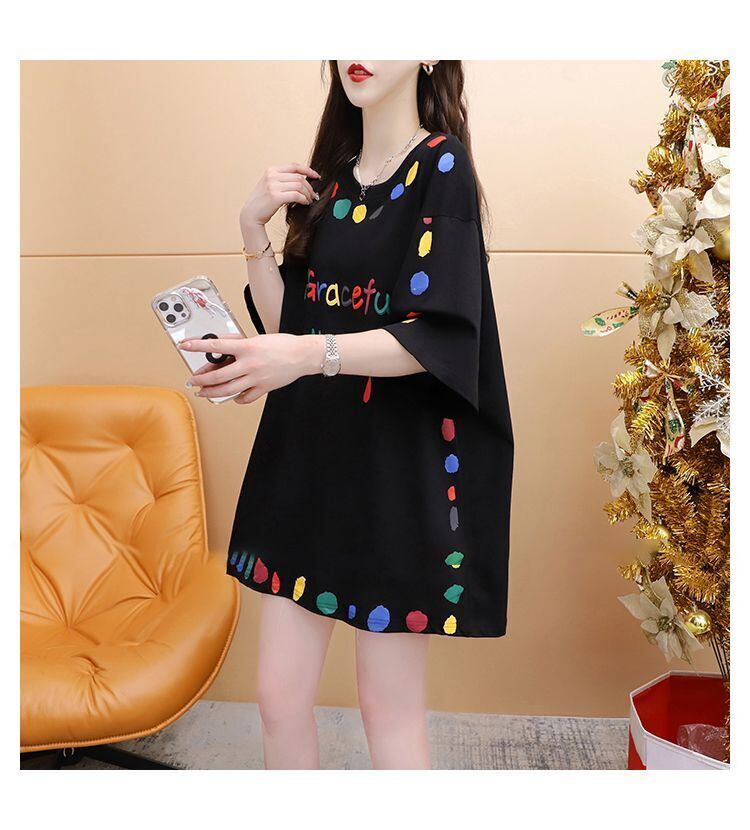 売り切れ必至 プリント ファッション 切り替え 全2色 半袖Tシャツ＜S-8623＞