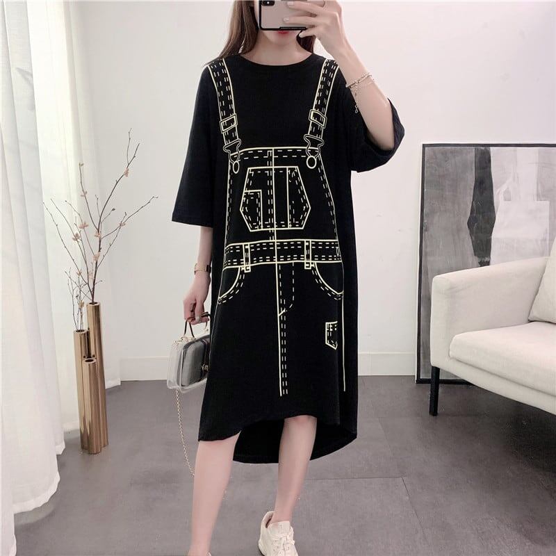 ゆったり感アップ プリント オシャレ度満点 ワンピース＜S-3093＞
