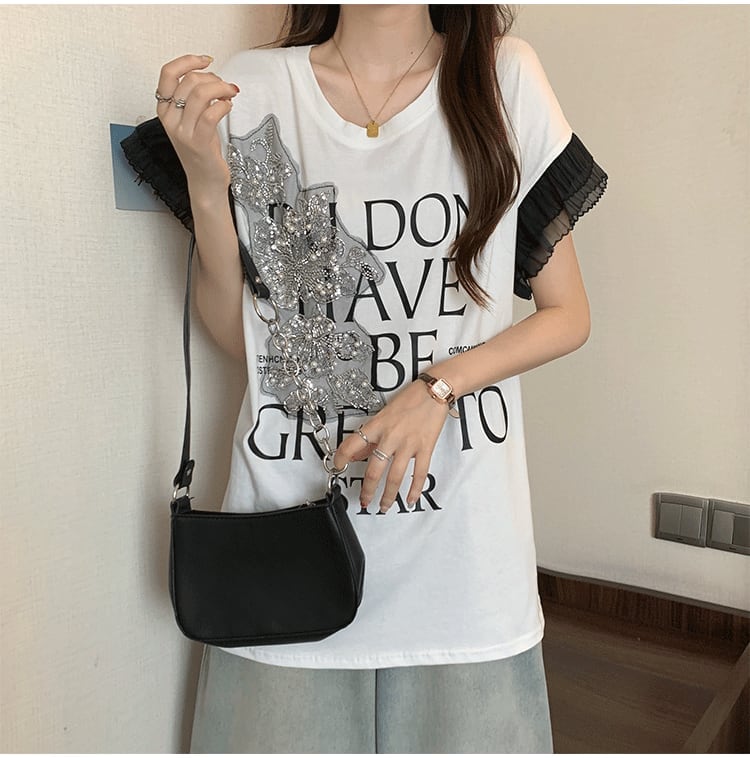 大好評 特別デザイン 着回し力抜群 ゆったり 全2色 半袖Tシャツ＜S-8826＞