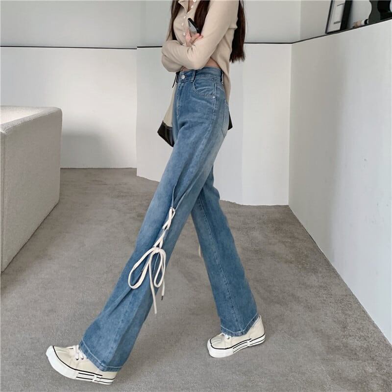 レトロ ハイウエスト スタイリッシュ ジッパー ワイドパンツ＜S-2862＞