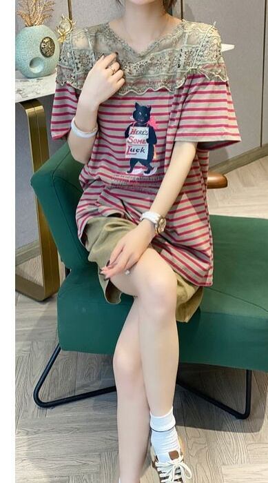 キュート 絶対流行 売れ筋 早い者勝ち カジュアル 2色選択 Tシャツ<S-11222>