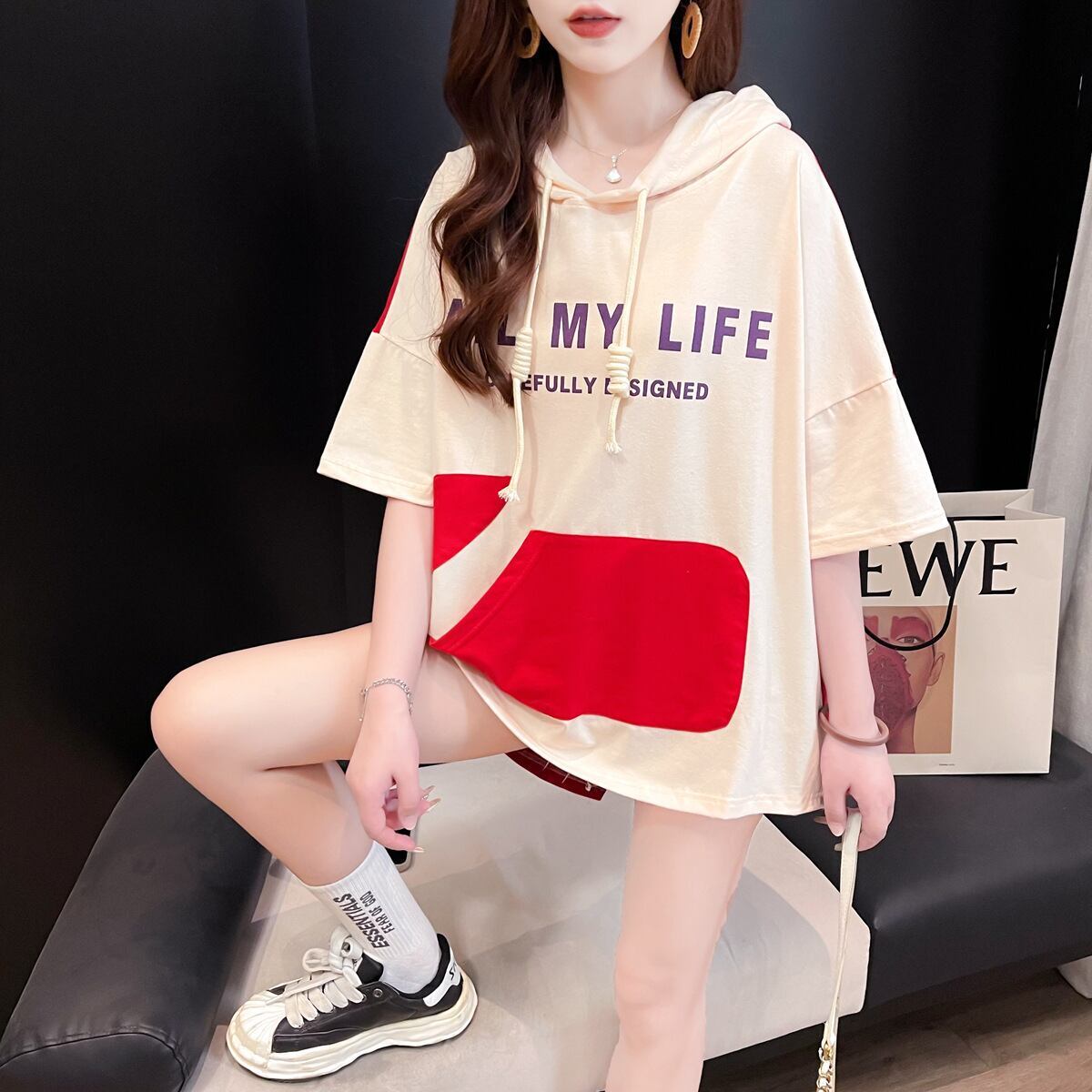 好感度UP 早い者勝ち 絶対流行 カジュアル 2色選択 Tシャツ<S-11678>