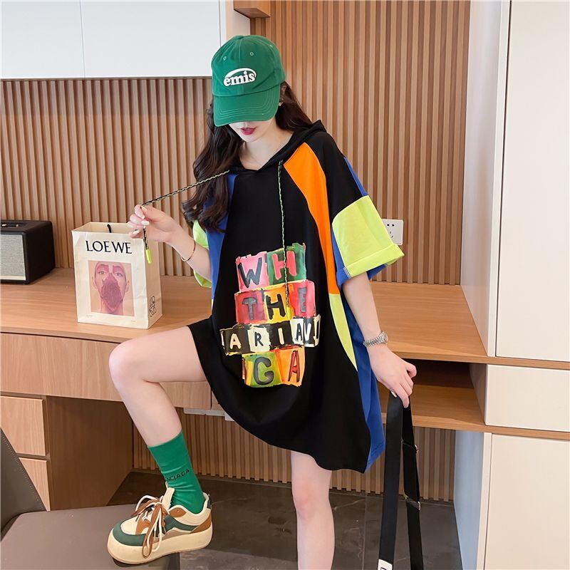 売り切れ必至 切り替え カジュアル カラーマッチング プリント全2色 半袖Tシャツ<S-8723>