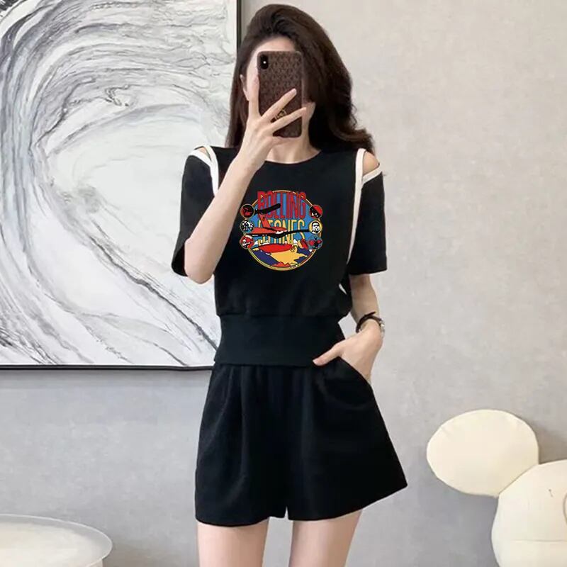大人可愛い カジュアル 夏に嬉しい機能付き 半袖Ｔシャツⅹパンツセット全4色<S-11194>