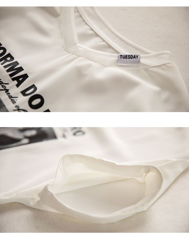 話題沸騰中 ファッション 着回し力抜群 プリント 2色選択 半袖Tシャツ＜S-8621＞
