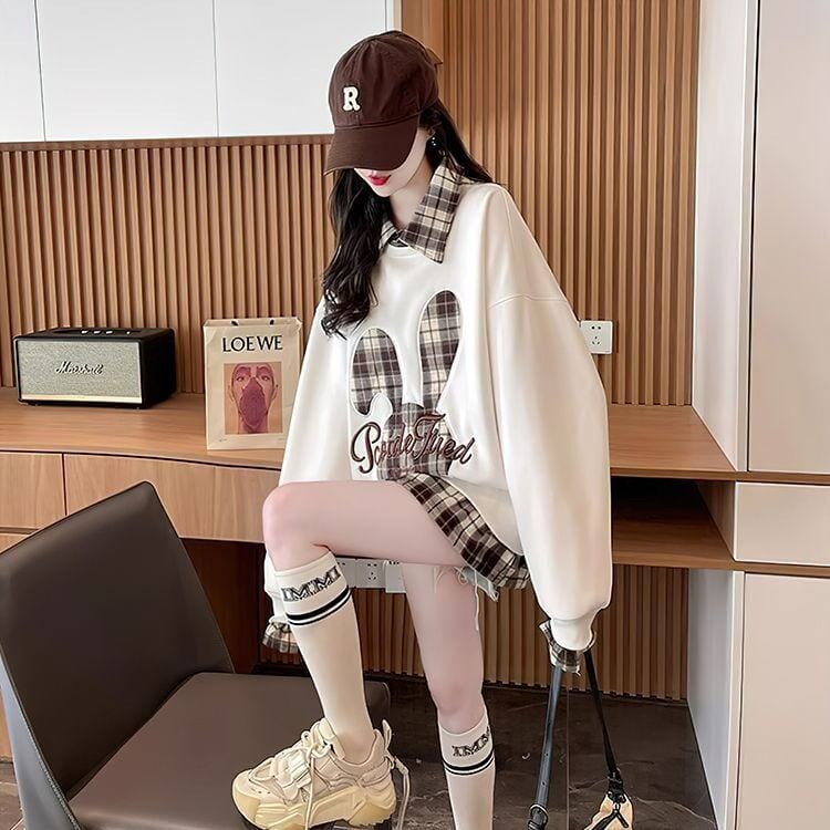 大活躍 カジュアル 大人可愛い レイヤード風 全3色 パーカー＜S-9592＞