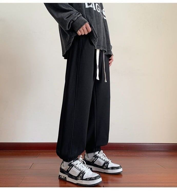 着せロゴ裏起毛ジョガーパンツ3色あり