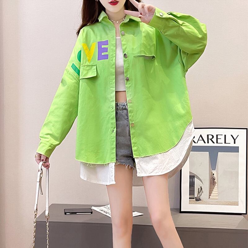 個性的なデザイン カートゥーンプリント オシャレ度満点 シャツ ブラウス＜S-2986＞