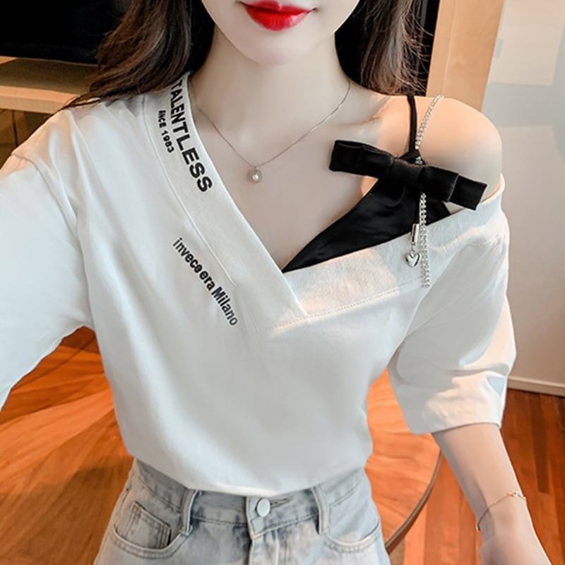 美人度アップ 3色選択可 チャーミング Tシャツ カットソー＜S-3267＞