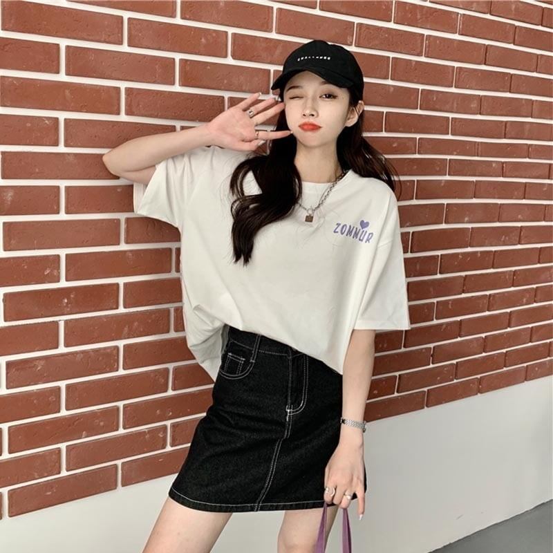 オシャレ度満点 切り替え 一目惚れ プリント Tシャツ カットソー＜S-3560＞