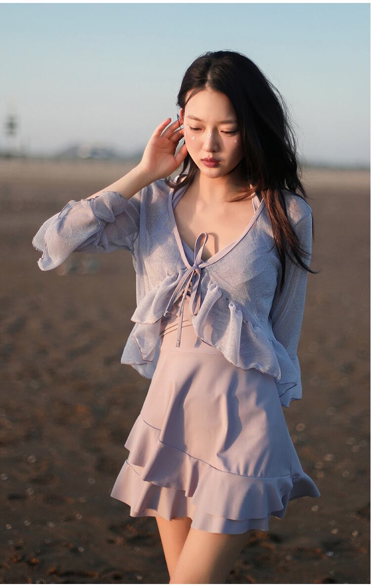 好感度UP 全4色 カジュアル 半袖 Tシャツ 水着 ワンピース ＜S-11816＞