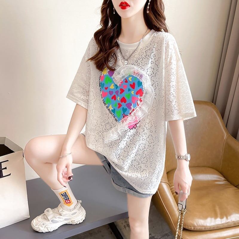 オシャレ度満点 プリント 高級感溢れる Tシャツ カットソー＜S-3336＞