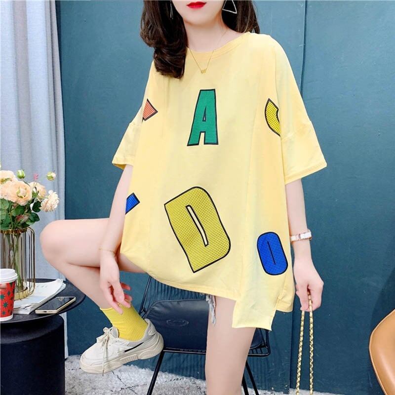好感度満載 切り替え 美感いっぱい プリント Tシャツ カットソー＜S-3627＞