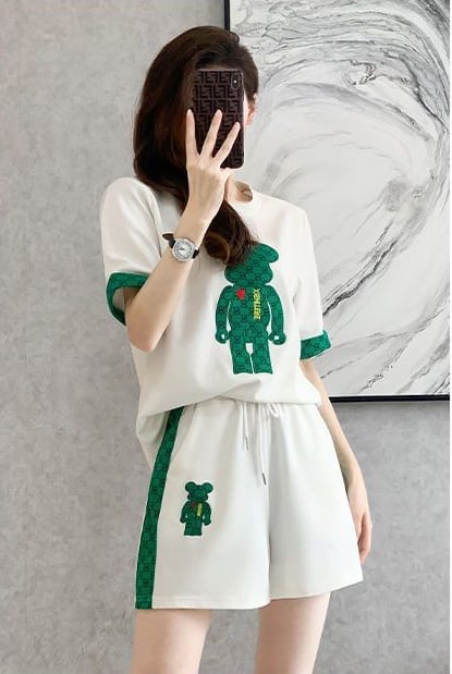 大好評 カジュアル 話題沸騰中 切り替え 全3色 半袖 Tシャツ ショートパンツ セットアップ ＜S-9007＞