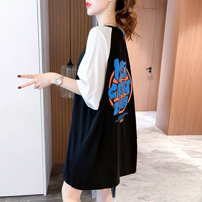好感度満載 切り替え 美感いっぱい プリント Tシャツ カットソー＜S-3621＞