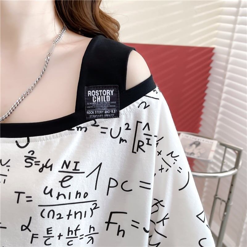 着心地抜群 切り替え 女性力を高める プリント Tシャツ カットソー＜S-3572＞