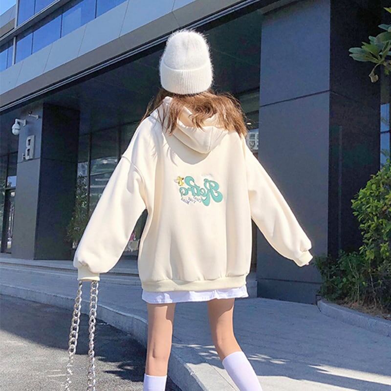 美人度アップ プリント ファッション スウェット パーカー＜S-3686＞