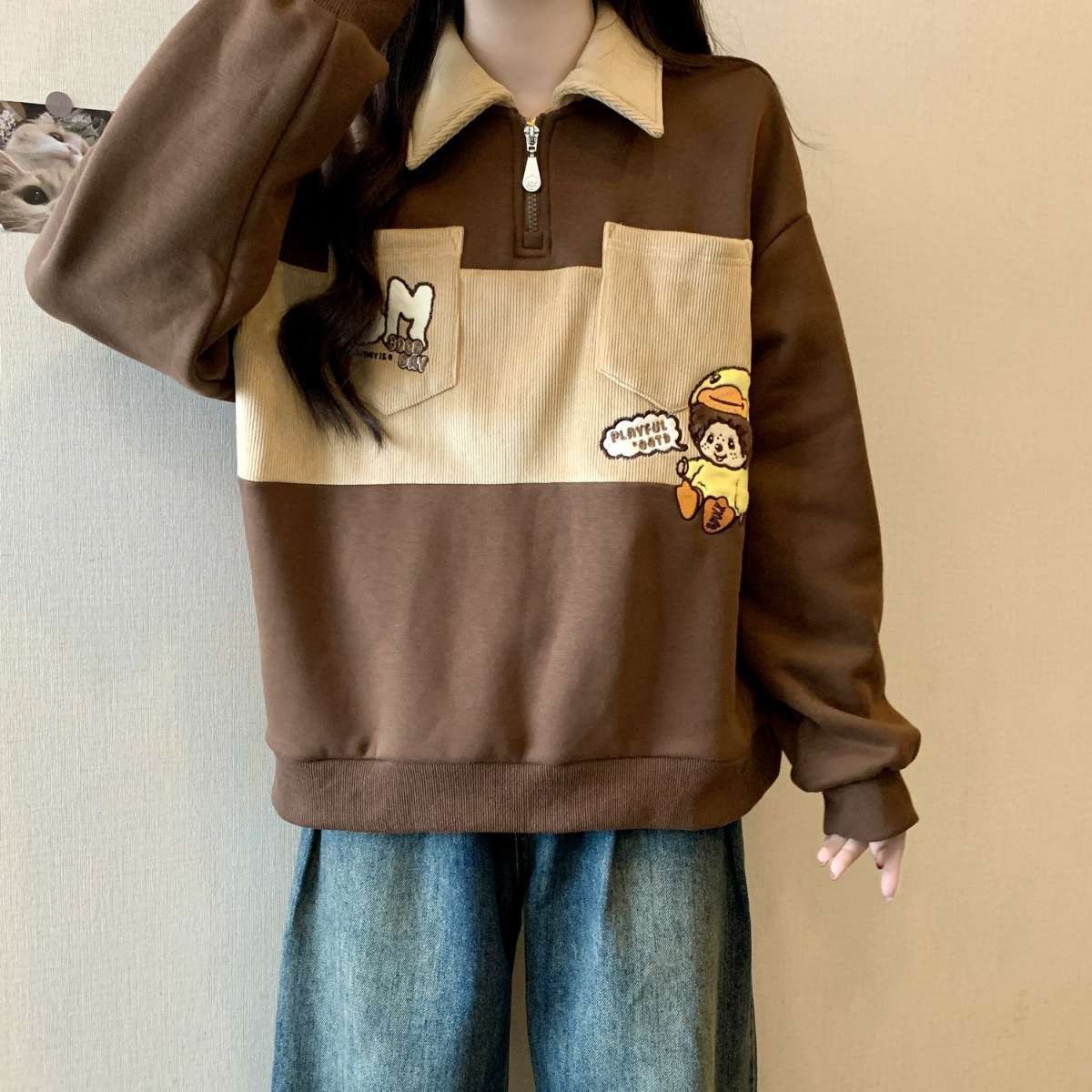 好感度UP オシャレデザイン 都市ファッショ スウェット<S-10328>