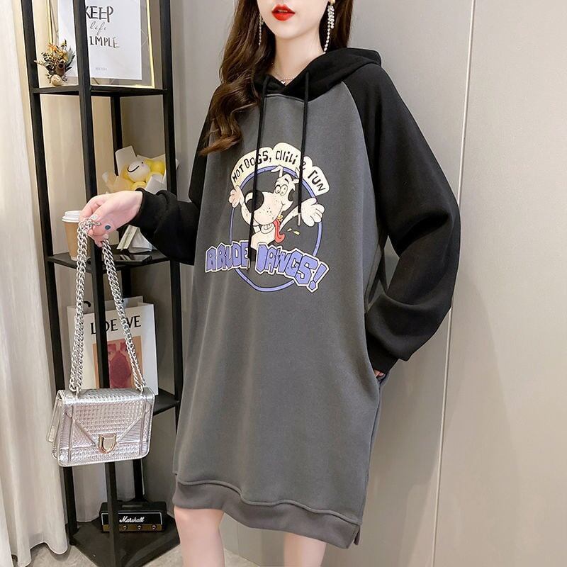 大人気厚手フード付きロングパーカー全3色＜S-4474＞