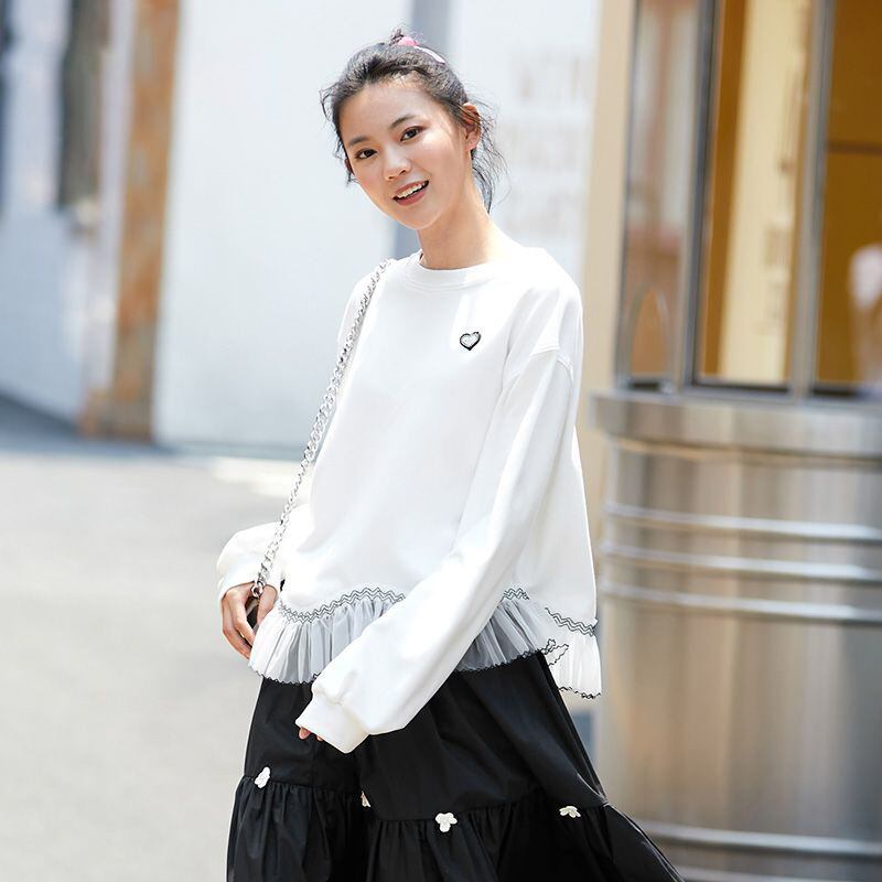 話題沸騰中 おしゃれ度高め 美人度アップ 切り替え 不規則 イレギュラー トップス<S-9472>
