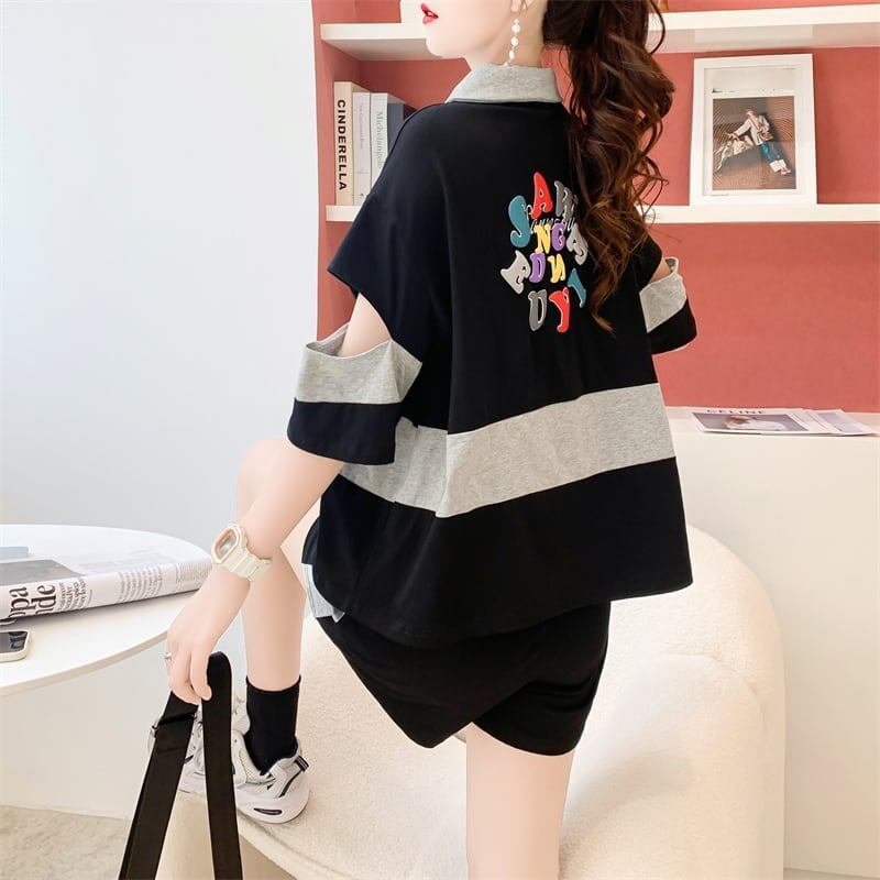 カジュアル Tシャツ＋ショートパンツ スタイリッシュ セットアップ＜S-3472＞