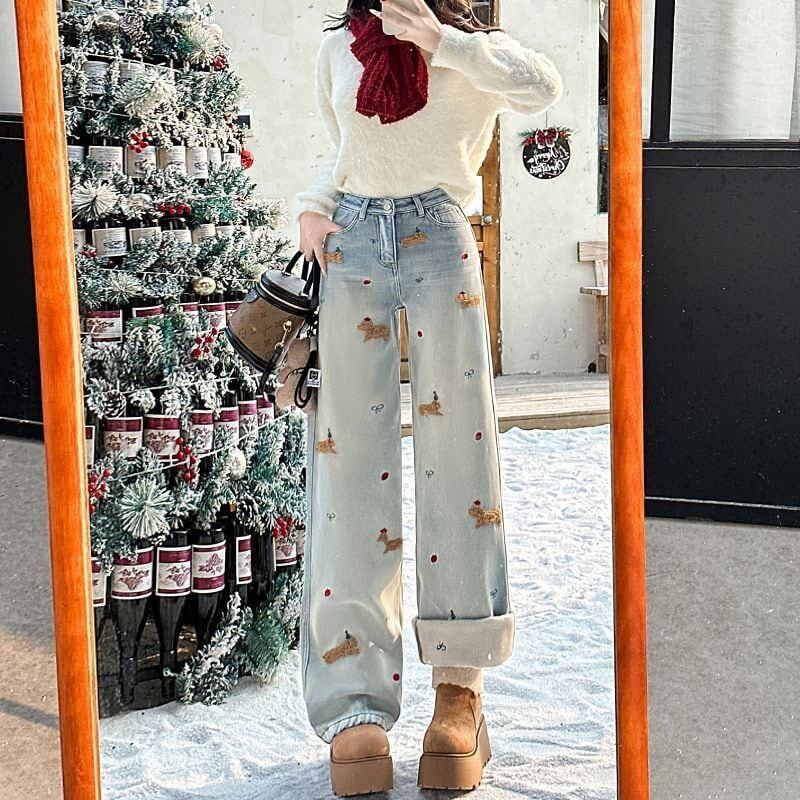 好感度UP 着回し力抜群 売り切れ必至 プラスベルベット 2色選択 デニム ワイドパンツ＜S-10864＞