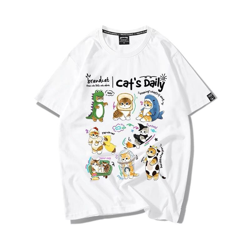 超人気 軽くて涼しくて可愛い！デザイン性抜群 カジュアル プリント全6色 半袖Tシャツ<S-9319>