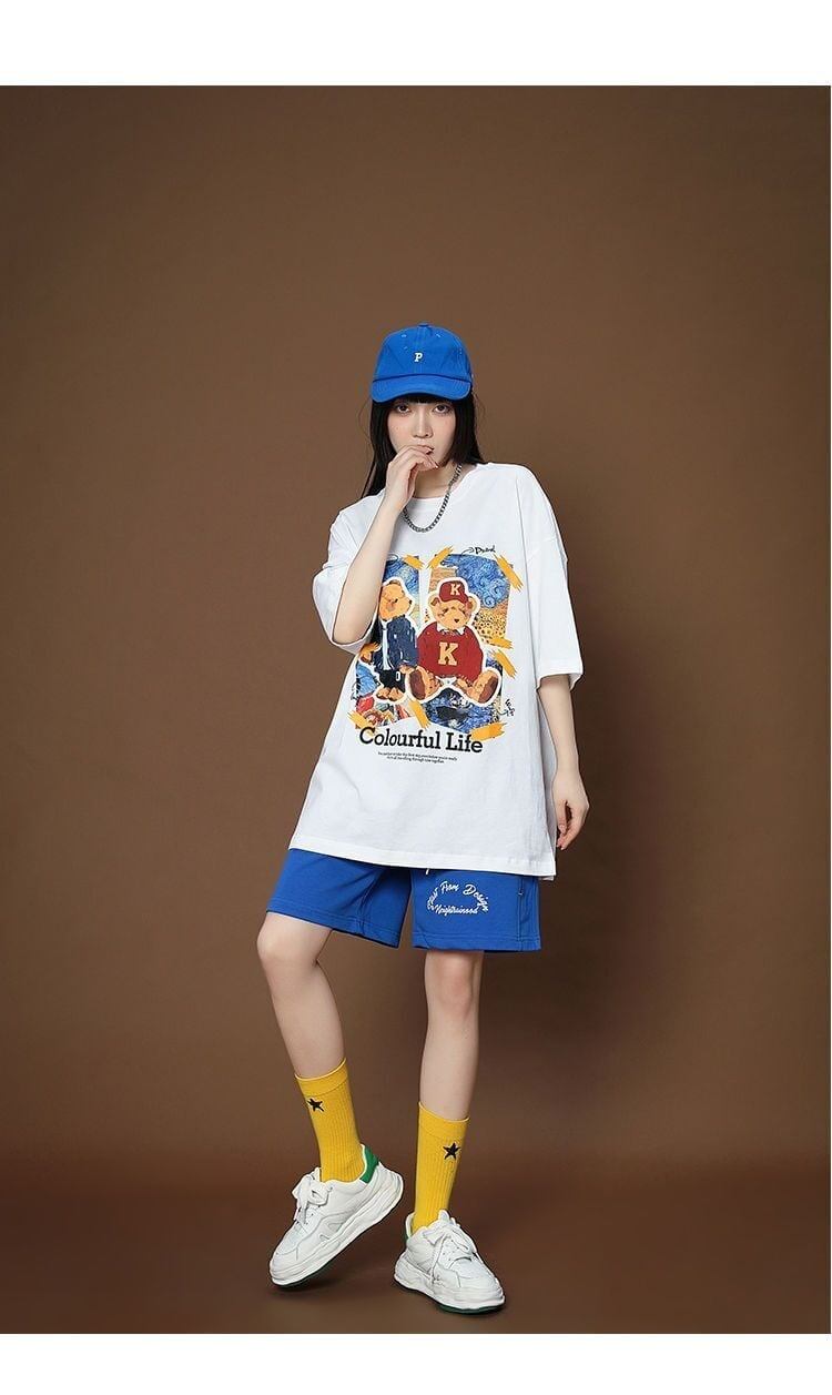 上質  シンプル カジュアル半袖Ｔシャツⅹパンツセット<S-8068>